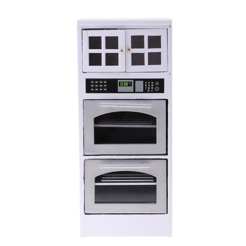 1.12 Scale Dollhouse Furniture Wooden Kitchen Cabinet Microwave Model