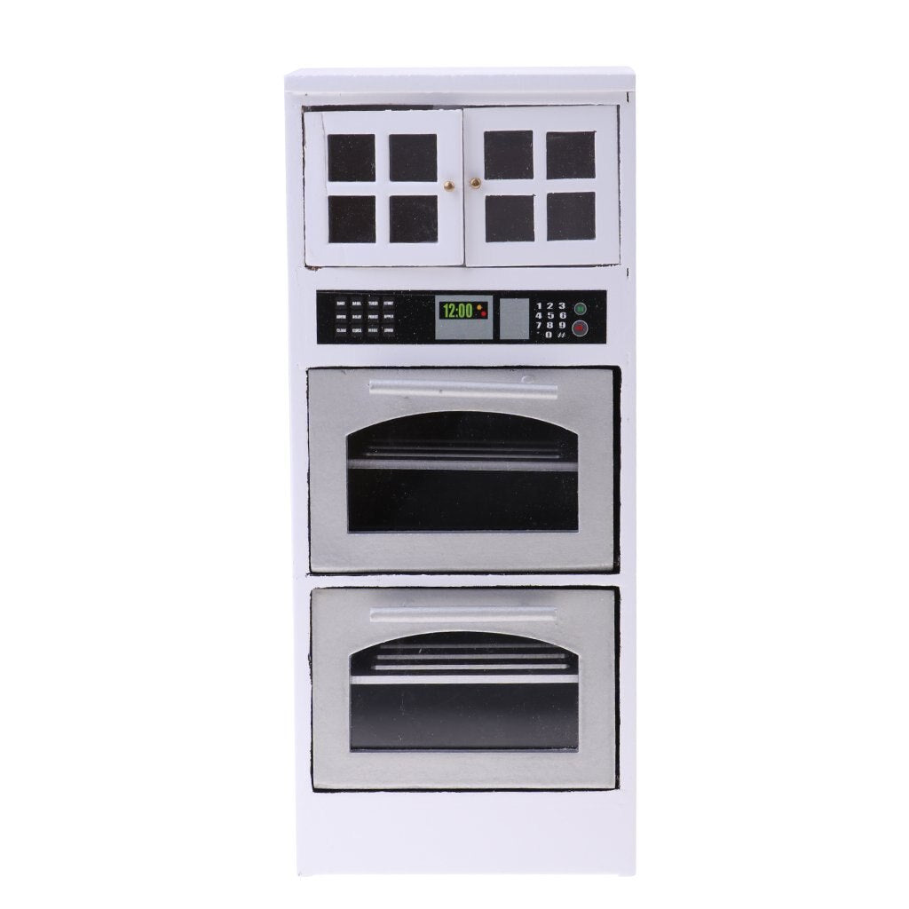 1.12 Scale Dollhouse Furniture Wooden Kitchen Cabinet Microwave Model