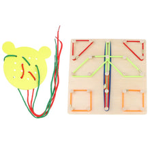 Load image into Gallery viewer, 2Pcs Kids Wooden Montessori Toys Geoboard And Lacing Board