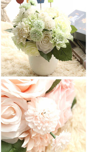 Artificial Flowers Real Touch Rose Dahlia Daisy 10Pcs/Units/Set - - Combo 5 Units
