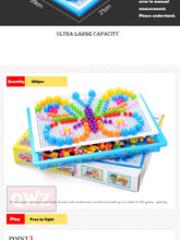 Load image into Gallery viewer, 296Pcs Mosaic Picture Puzzle Kids Composite Intellectual Educational Mushroom Nail Kit Flashboard