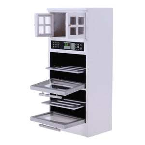 1.12 Scale Dollhouse Furniture Wooden Kitchen Cabinet Microwave Model