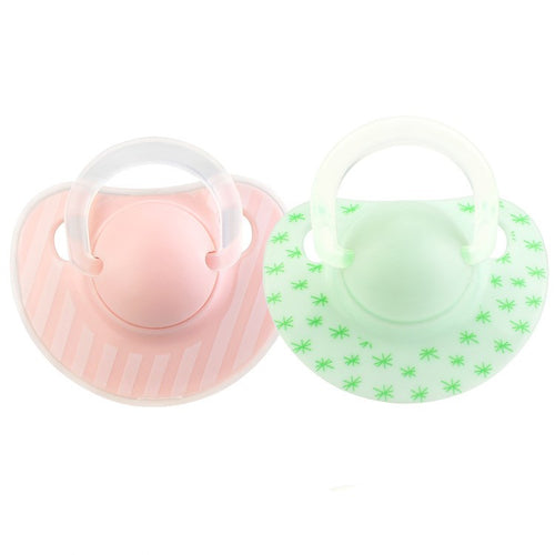 Baby Pacifier Anti-Dust Cover Pink Green Flat Thumb Pattern - Combo 10 Units