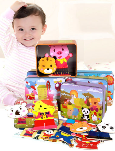 1 Pcs Magnetic Puzzle Jigsaw Wooden Toys