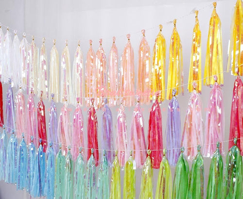 Unicorn Party Paper Foil Tissue Tassel - Combo 5 Units