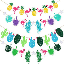 Load image into Gallery viewer, Artificials Leaves Banner Garland Flamingo Jungle Party - Combo 5 Units
