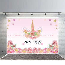 Load image into Gallery viewer, 220X150cm Unicorn Party Flower Birthday Party Backdrops