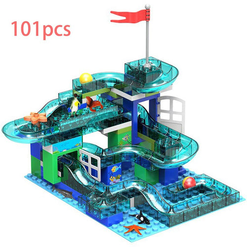 118 Pcs Marble Race Run Maze Ball Track Crystal Building Blocks