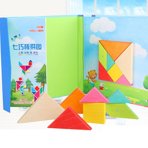 240 Puzzles Magnetic Mathematic Tangram Toy