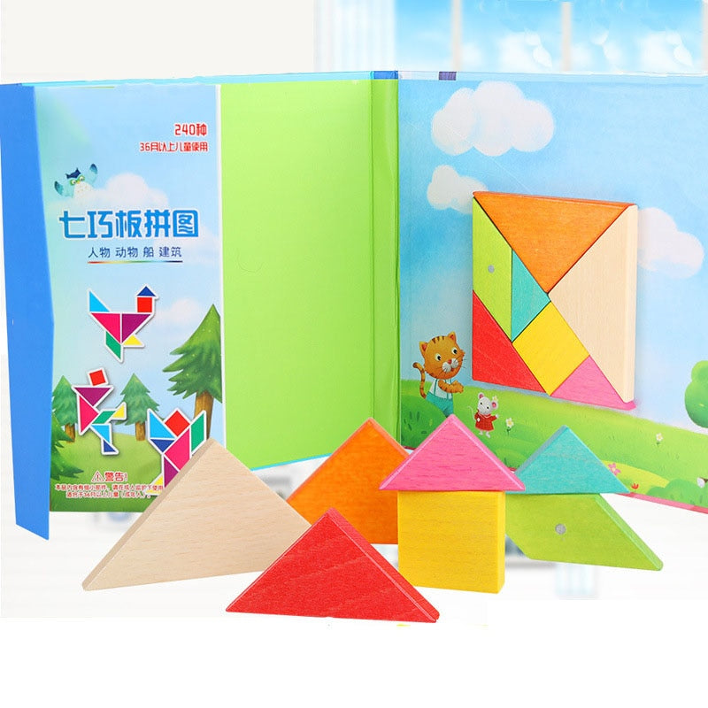 240 Puzzles Magnetic Mathematic Tangram Toy