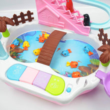 Load image into Gallery viewer, 3-In-1 Electric Musical Fishing Game + Piano + Stairway Hand-Eye