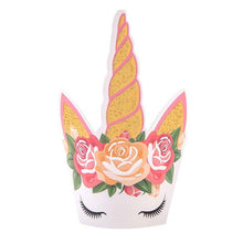 Load image into Gallery viewer, Unicorn Party Unicornio Horn Cupcake Toppers Wrappers Baby - Combo 5 Units