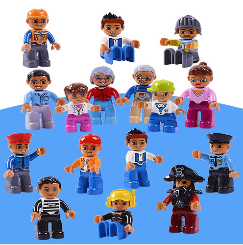 18Pcsset Figures Blocks Compatible With Legoing Duplo Figures Animal Train Building Blocks