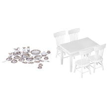 Load image into Gallery viewer, 1.12 Scale Dollhouse Furniture Table Chair Dishes Tableware
