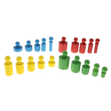 Load image into Gallery viewer, 20Pcs Wooden Cylinders Blocks Matching Sorting Game