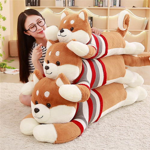 1Pc 50-130Cm Giant Cute Sweater Shiba Inu Dog Plush Toy