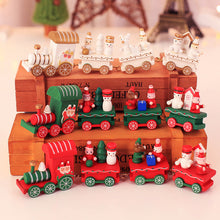 Load image into Gallery viewer, Mini Train Wooden Christmas Action Figure Toys - Combo 3 Different Colors Trains