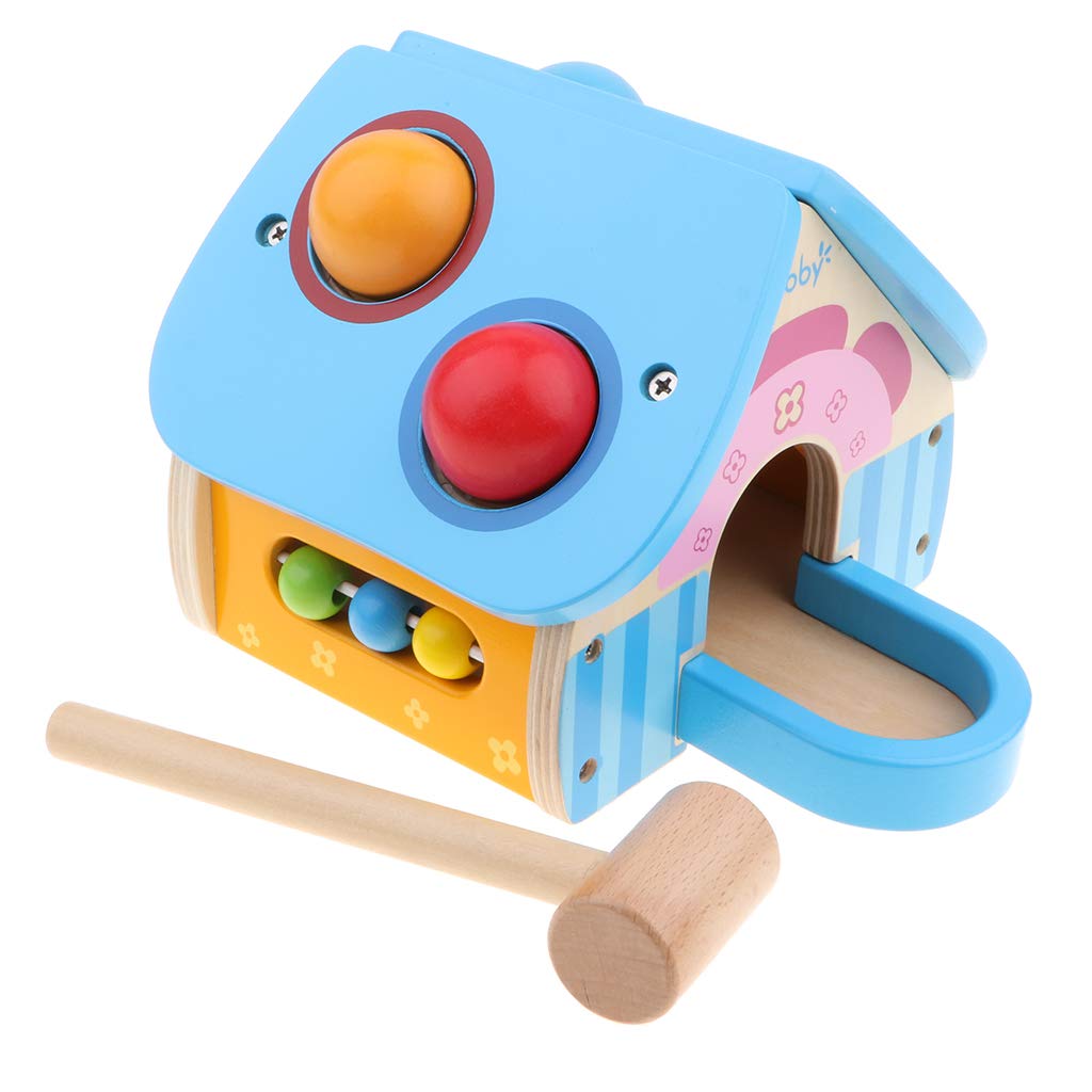 3 In 1 Montessori Wooden Ball Hammering Game Clock