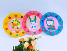 Load image into Gallery viewer, 1 Set Diy Paper Plate Art Craft Puzzle Stickers Cartoon Animals