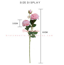 Load image into Gallery viewer, 3 Heads Silk Peony Branch Artificial Flowers - Combo 5 Units