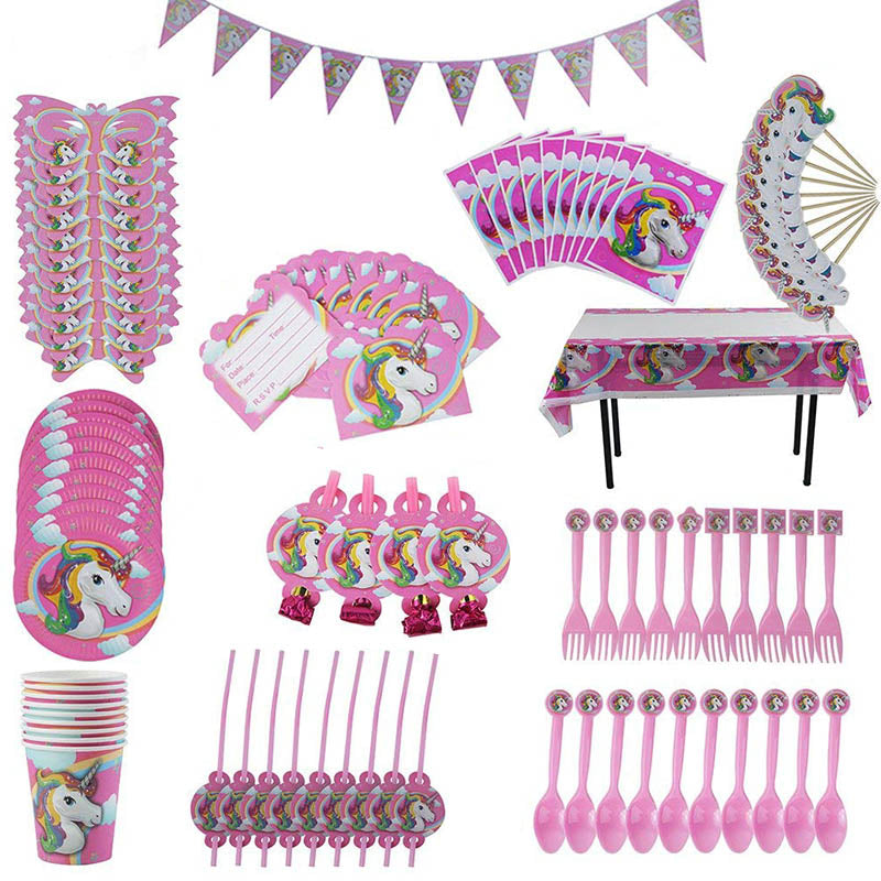 Unicorn Party Birthday Table Ch - Combo 5 Units