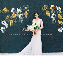 Load image into Gallery viewer, Artificial Flowers Leave Wall Backdrop Paper Fake Roses - Combo 5 Units