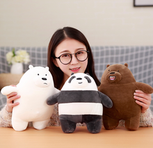 Load image into Gallery viewer, Cartoon Bare Bears Plush Stuffed - Combo Gray/ White/ Brown Bears