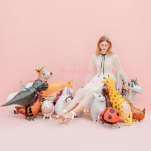 Load image into Gallery viewer, Walking Animal Balloon Cute Cat Panda Dinosaur Tiger Giraffe Jungle - Combo 5 Units