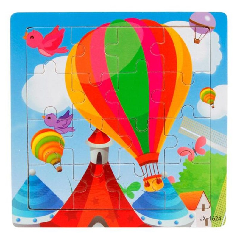 Wooden Cartoon Hot Air Balloon Jigsaw Toys - Combo 5 Units