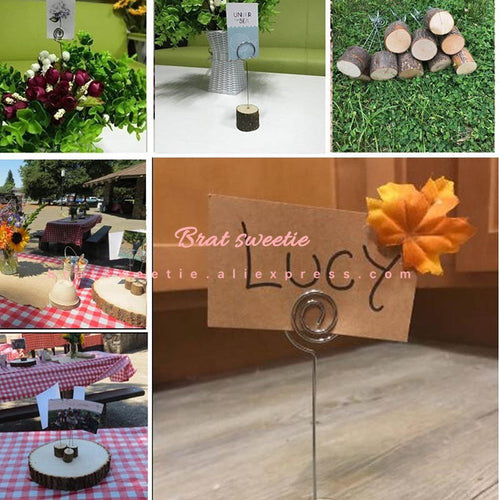 10Pcs Rustic Wood Base Wedding Table Name Number