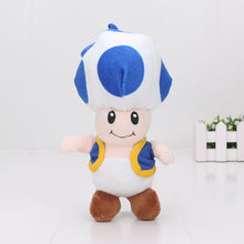 Load image into Gallery viewer, Super Mario Mushrooms Toad Plush Toys Stuffed Animals Kids Gift Dolls Blue