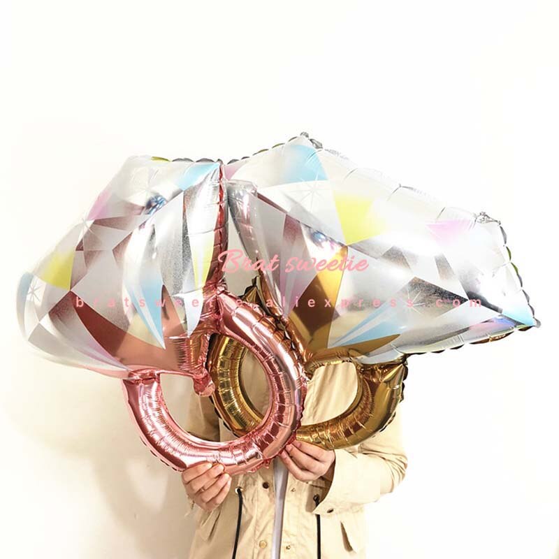 Diamond Ring Foil Balloons Helium Air Inflatable Wedding Decoration Balloon - Combo 5 Units
