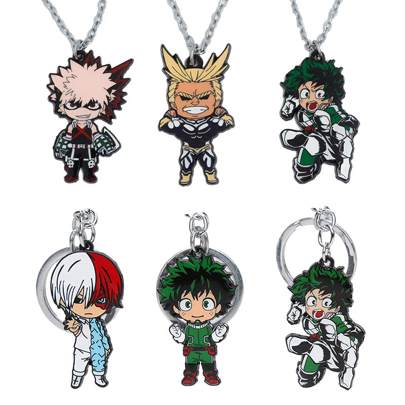 My Hero Academia Anime Necklace Keychain Pendant Action Figure Model Toy - Combo 6 Pcs