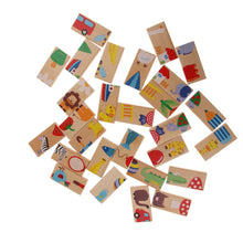 Load image into Gallery viewer, 28Pcs Wooden Puzzle Domino With Cartoon Picture