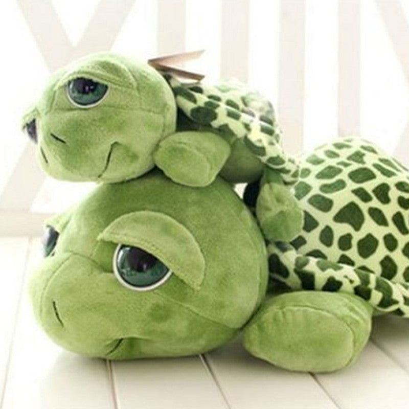 20Cm Army Green Big Eyes Turtle Plush Toy