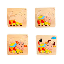 Load image into Gallery viewer, Baby Toy Wooden Animal Cattle Jigsaw Toy - Combo 5 Units