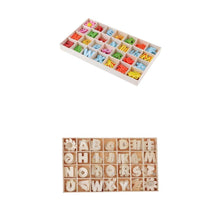 Load image into Gallery viewer, 224Pcs Wooden English Letter Alphabet Cards Color Shape