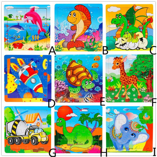 Wooden Animal Jigsaw Toys Kids - Combo 5 Units