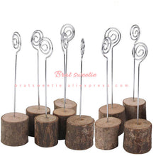 Load image into Gallery viewer, 10Pcs Rustic Wood Base Wedding Table Name Number