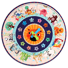 Load image into Gallery viewer, 2 In 1 Wooden Puzzle Teaching Clock