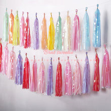 Load image into Gallery viewer, Unicorn Party Paper Foil Tissue Tassel - Combo 5 Units