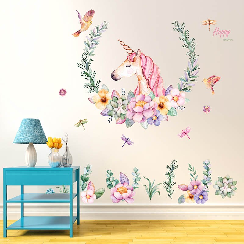 Unicorn Wall Stickers Unicornio Birthday Party
