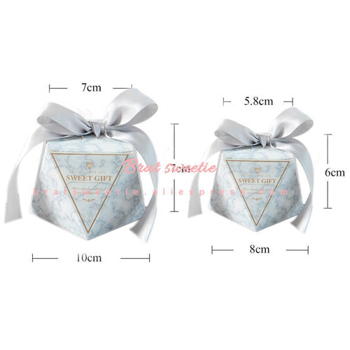 Marble Diamond Sweet Gift Bags Candy Box - Combo 5 Units