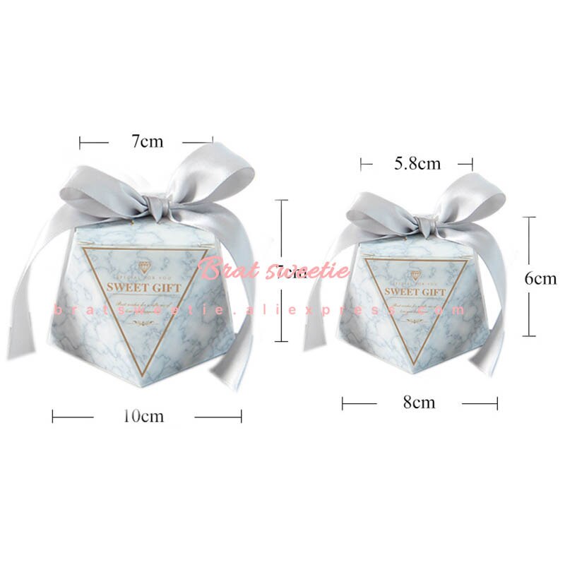 Marble Diamond Sweet Gift Bags Candy Box - Combo 5 Units