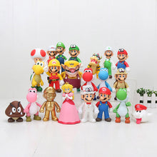 Load image into Gallery viewer, Super Mario Bros Odyssey Bowser Koopa Troopa Yoshi Mario Luigi Wario Donkey Kong Peach Mushroom Figure Toys Model Dolls - Combo 5 Units