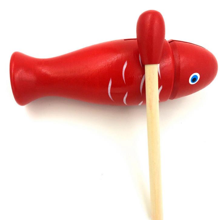 14.5Cm Red Wooden Fish Percussion Instrument Noise Maker