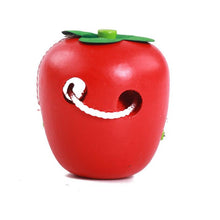 Load image into Gallery viewer, Wooden Apple And Bug Threading Games