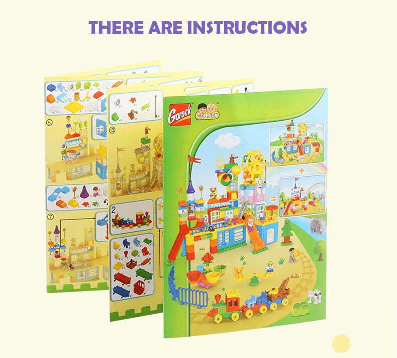 230Pcs Large Blocks Happy Dreamland Building Blocks Set Kids Diy Creative Compatible With Duploe Toy