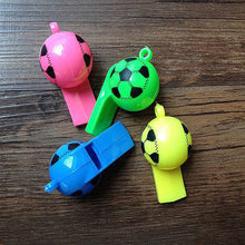 Load image into Gallery viewer, 10Pcs Colorful Plastic Football Small Whistles