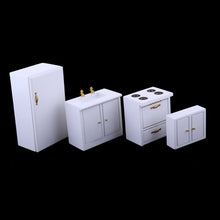 Load image into Gallery viewer, 1.12 Scale Dollhouse Kitchen Furniture Wooden Refrigerator Sink Cabinets Model